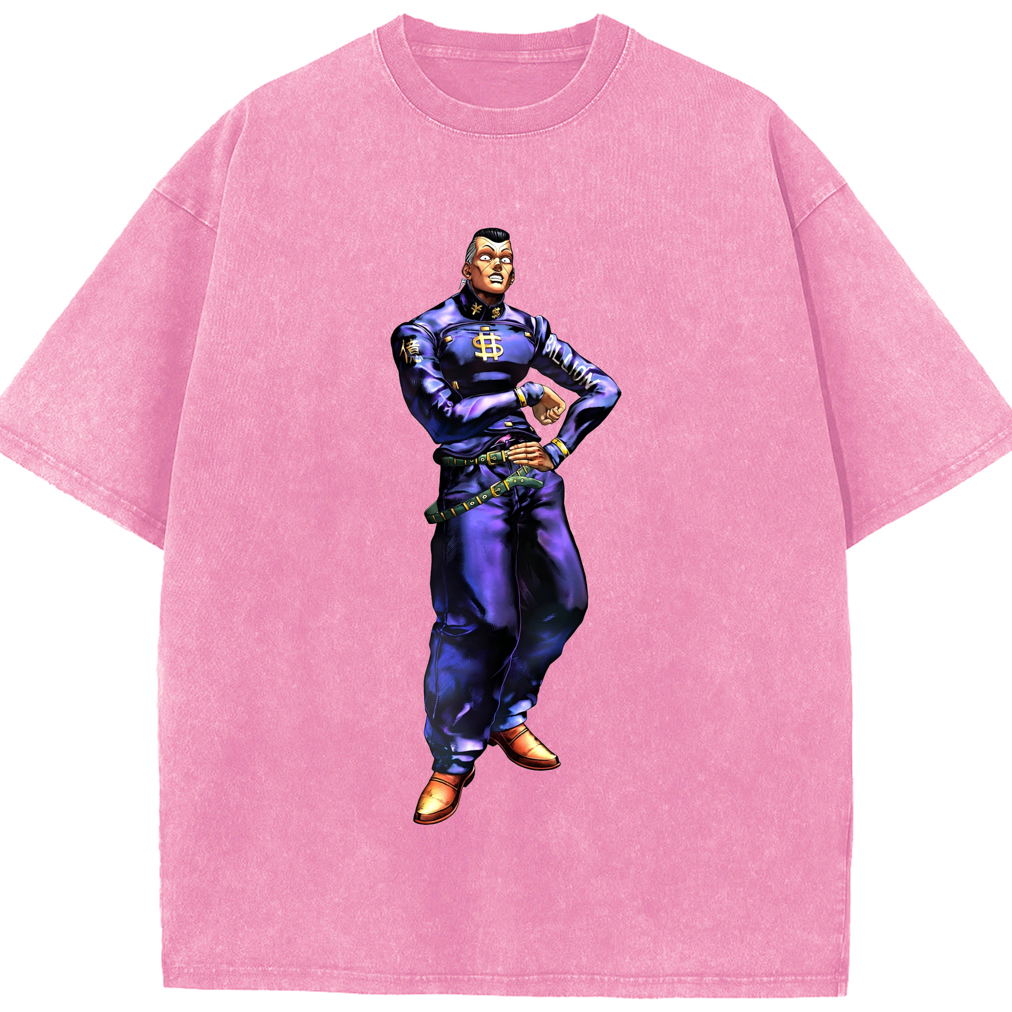 （画像用） ジョジョの奇妙な冒険 虹村億泰 にじむら おくやす JoJo's Bizarre Adventure Nijimura Okuyasu 綿100% ヴィンテージ風 半袖Tシャツ（フロントプリント）